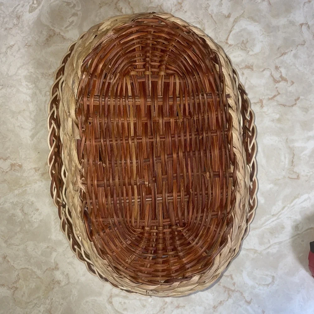 Vintage Wicker Basket Elliptical‎ Shaped 12x 8